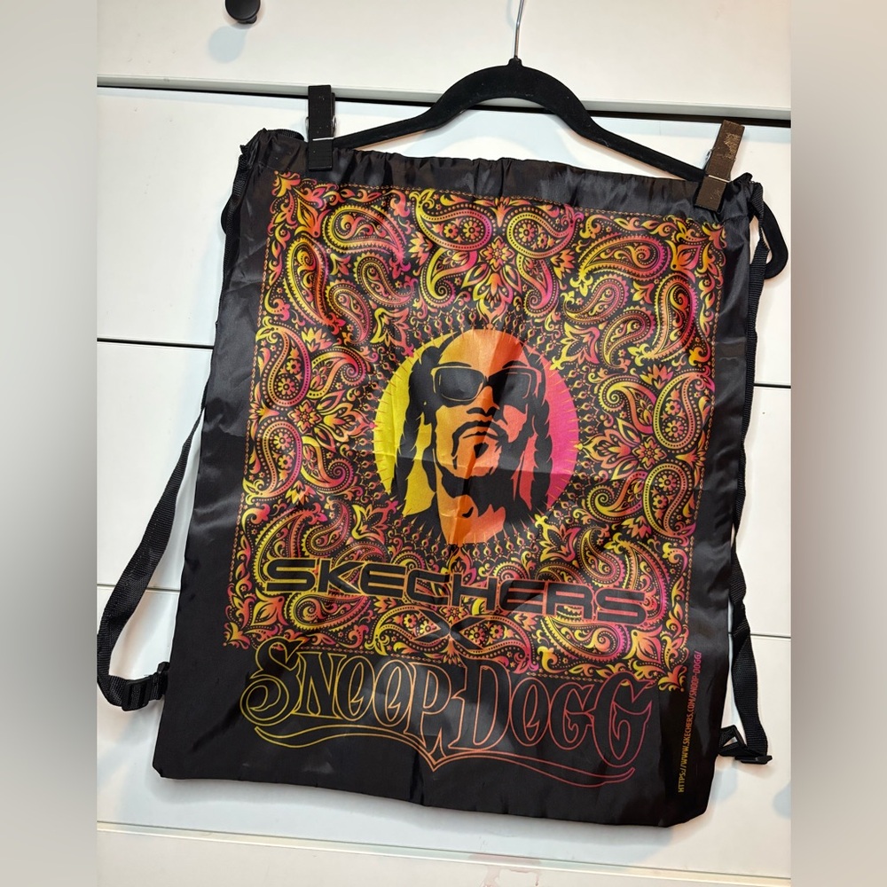Skechers Black and Red Snoop Dogg Drawstring Bag